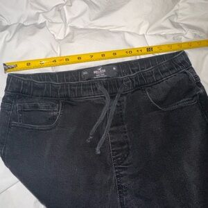 Hollister drawstring denim black joggers medium